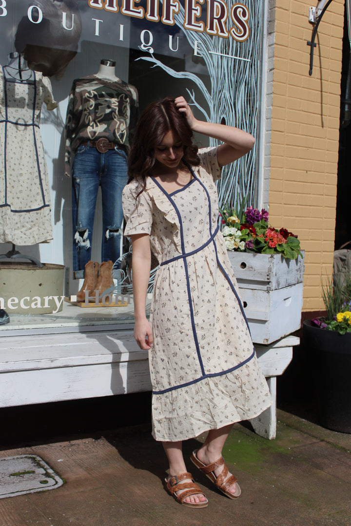 Prairie floral midi dress