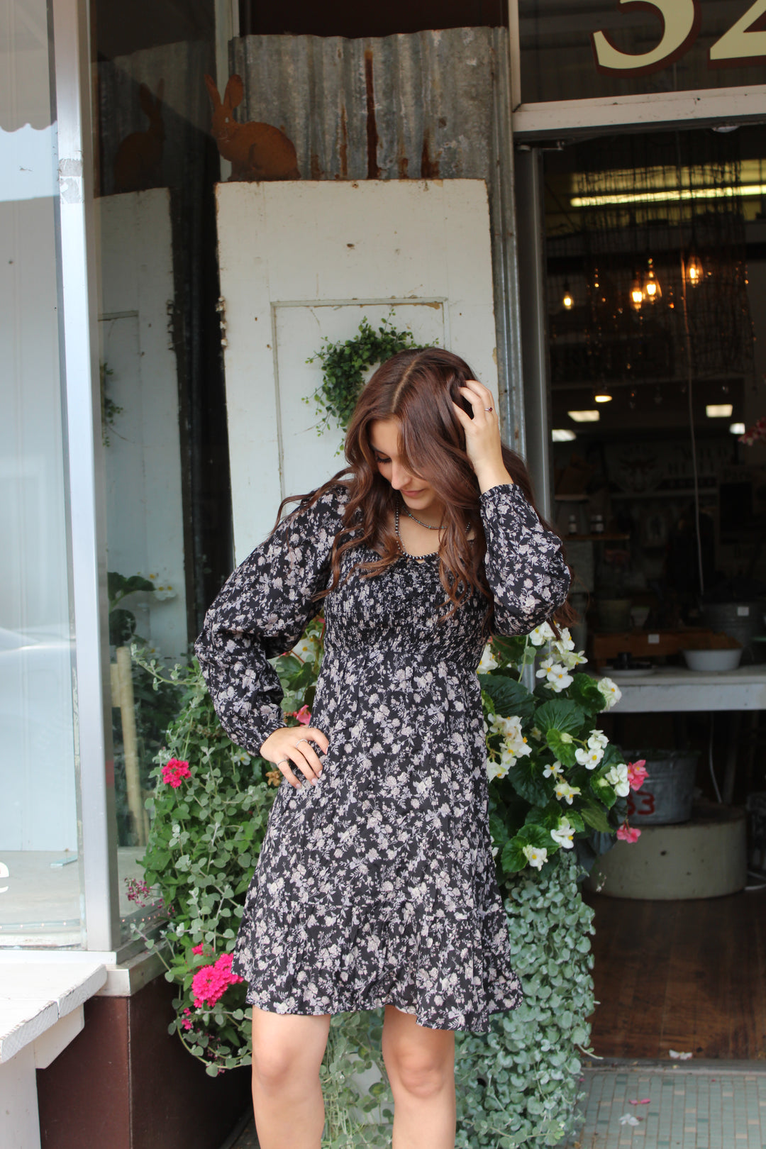 Frilly Shirred Dress