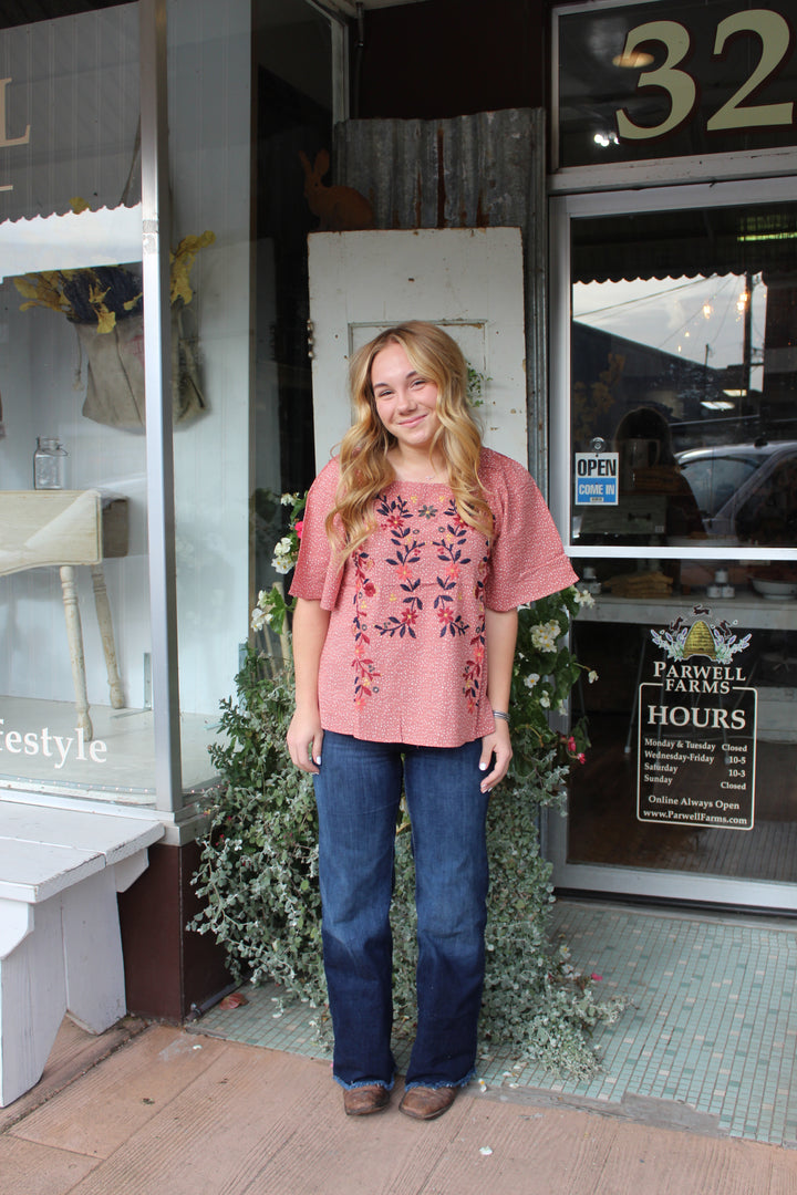 Effie Embroidered Top