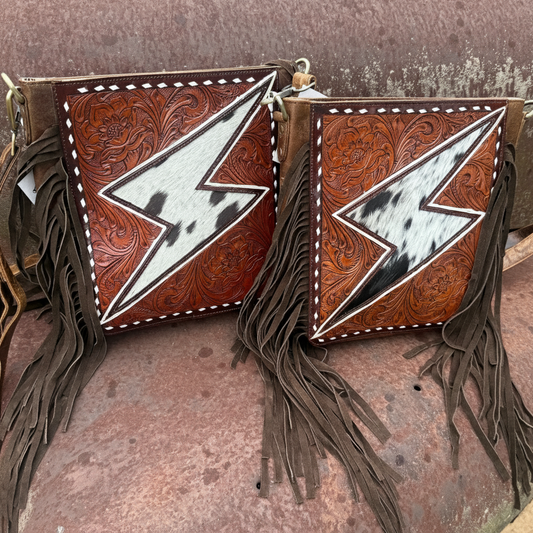 Bronco Tooled Leather Bolt Purse Limited Edition