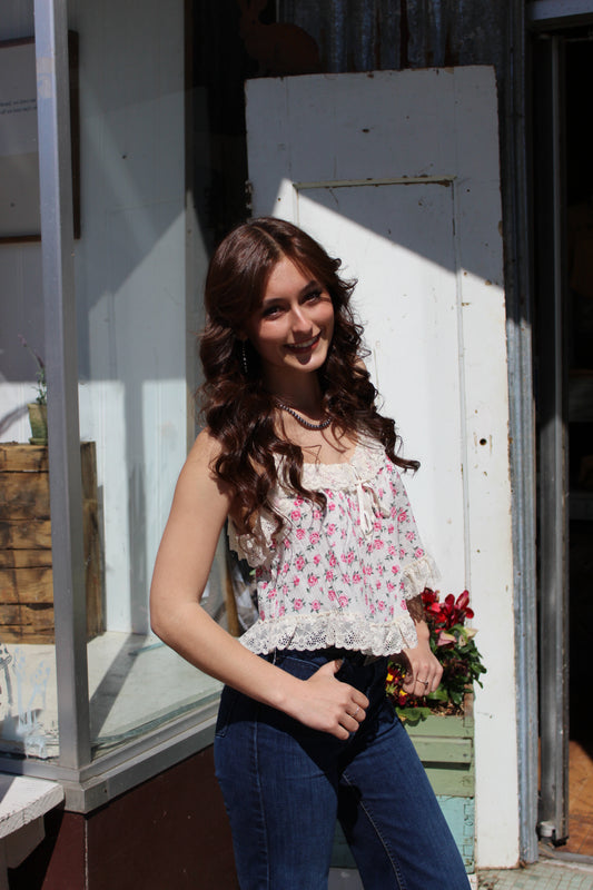 The Darling Floral Tank - Pink