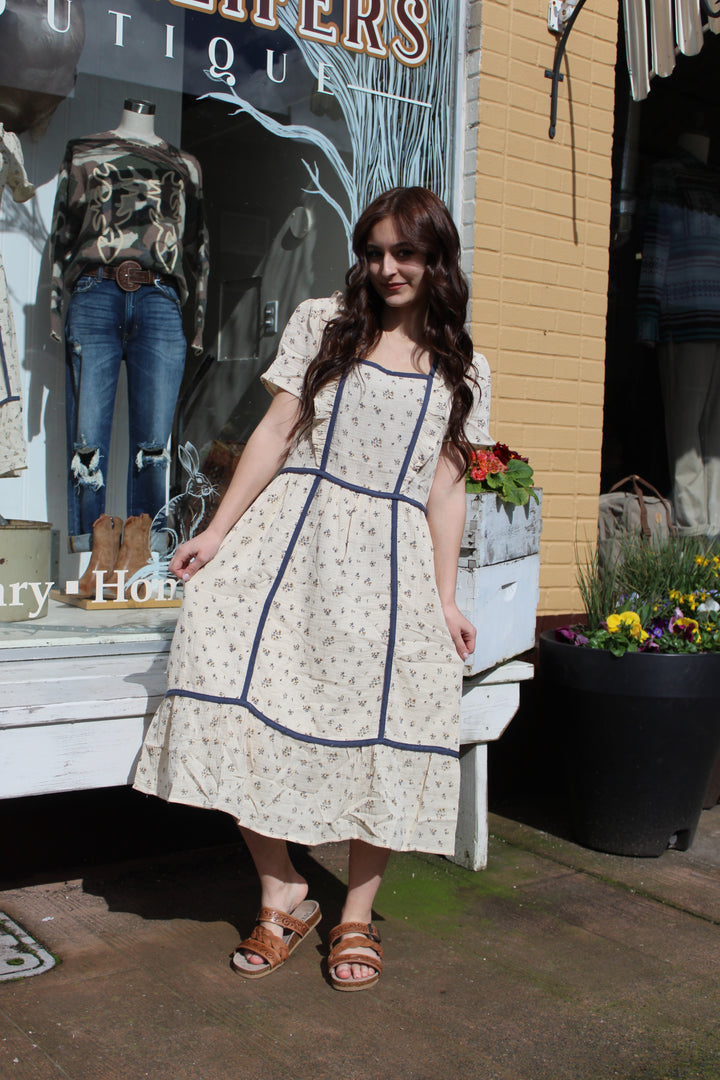 Prairie floral midi dress