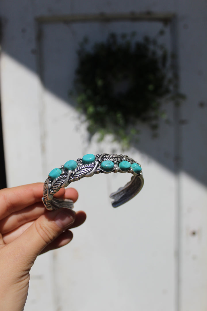 Staggered Turquoise Cuff Bracelet