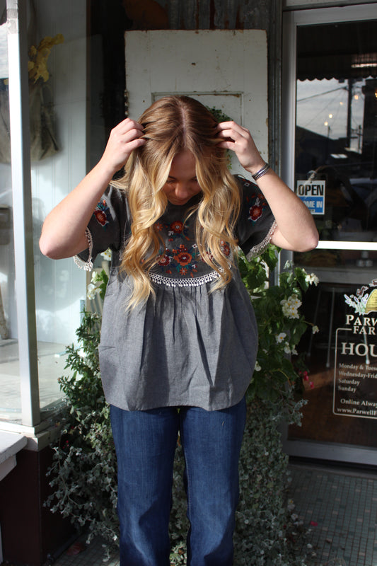 Abigail Embroidered Top