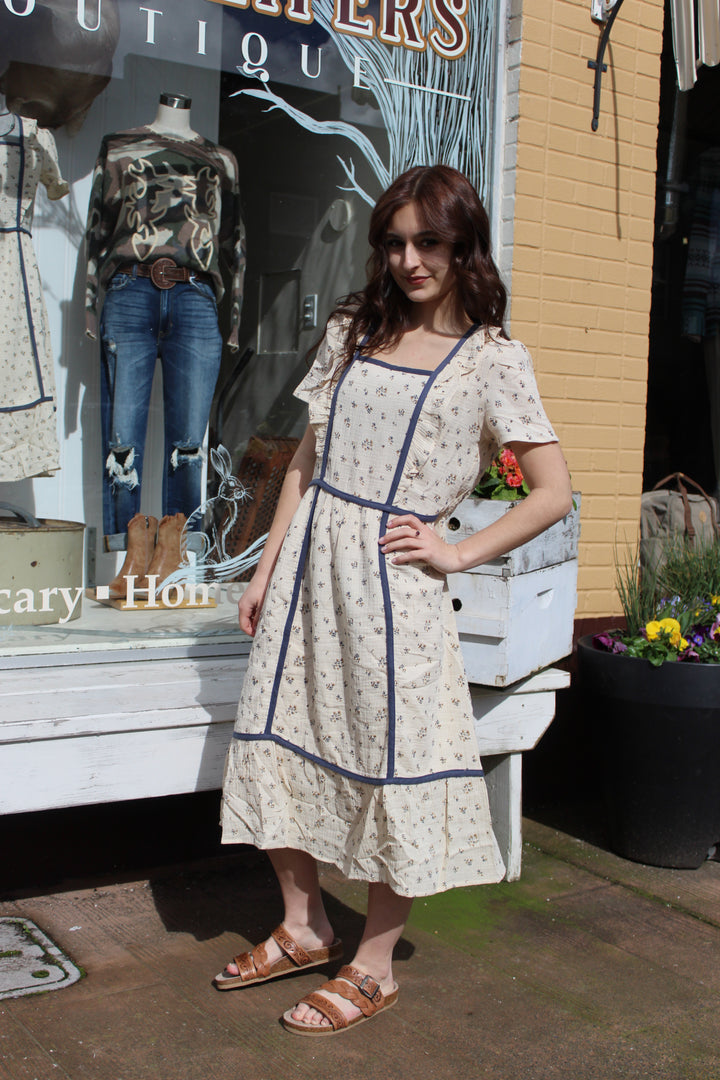 Prairie floral midi dress