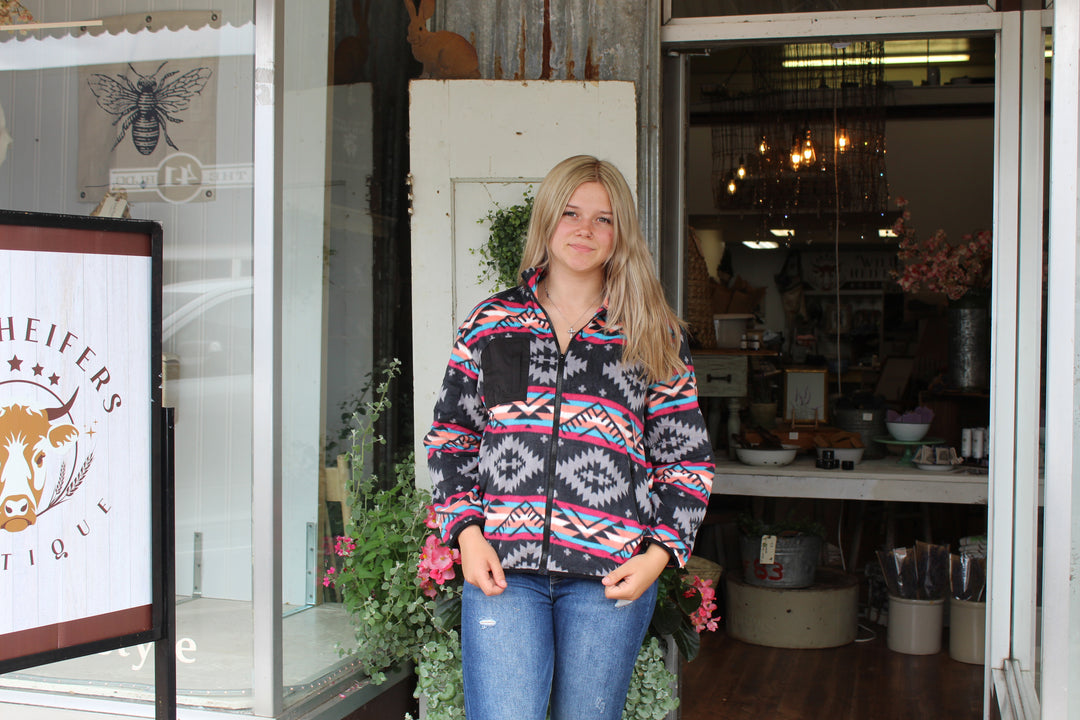 Aztec Zip-Up Collar Jacket