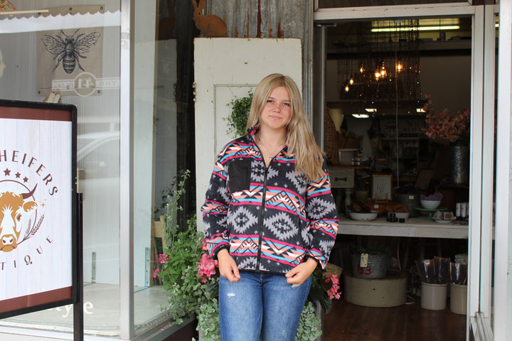 Aztec Zip-Up Collar Jacket