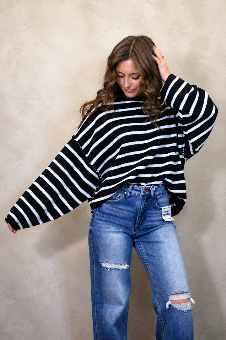 Striped Drop Shoulder Sweater