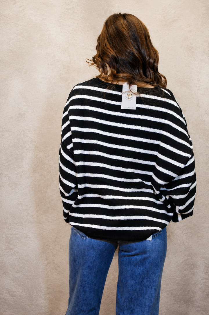Striped Drop Shoulder Sweater