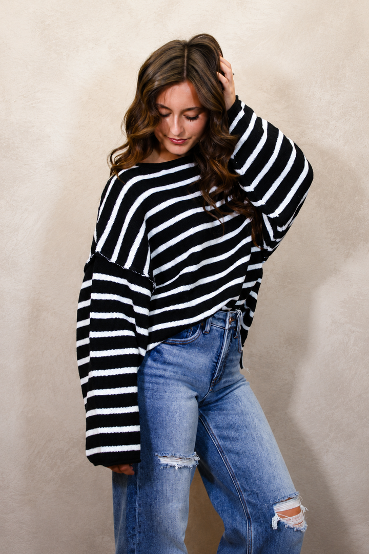 Striped Drop Shoulder Sweater