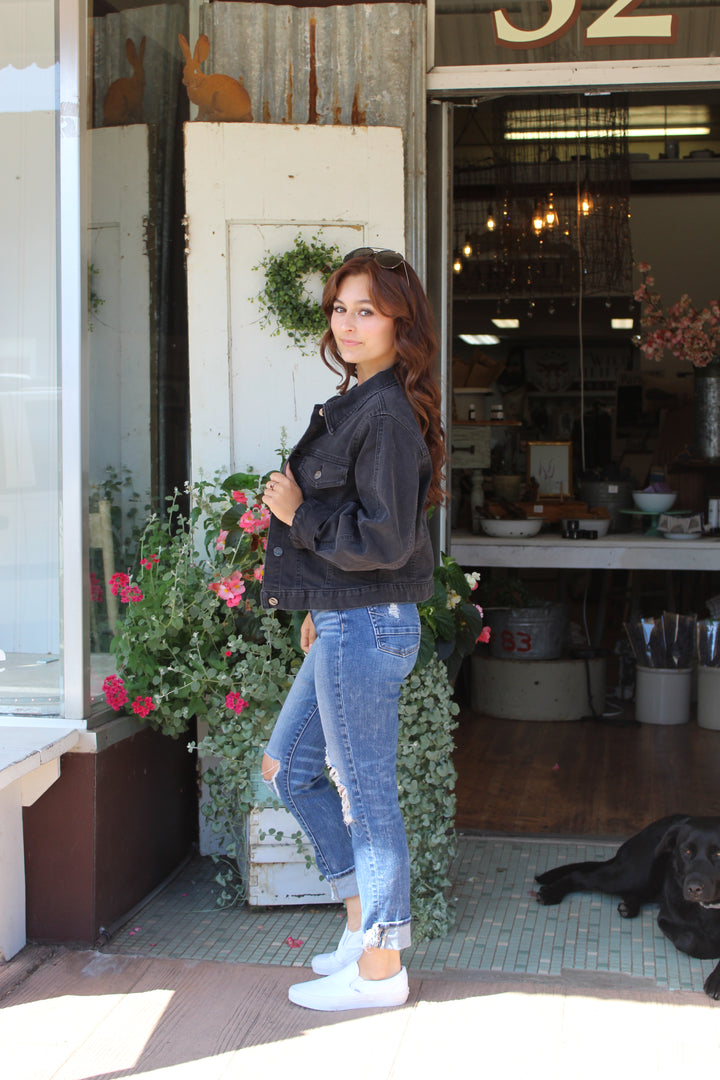 Balloon Sleeve Denim Jacket