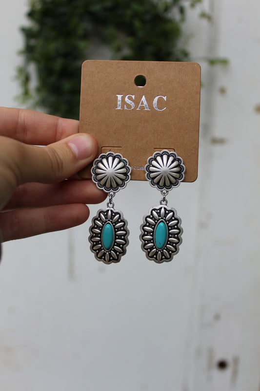 Bohemian Turquoise Post Earrings