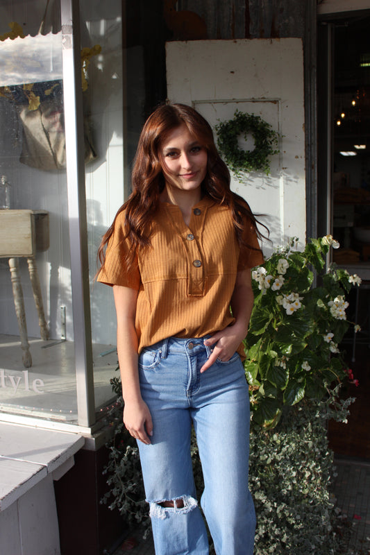 Betty Big Button Knit Top