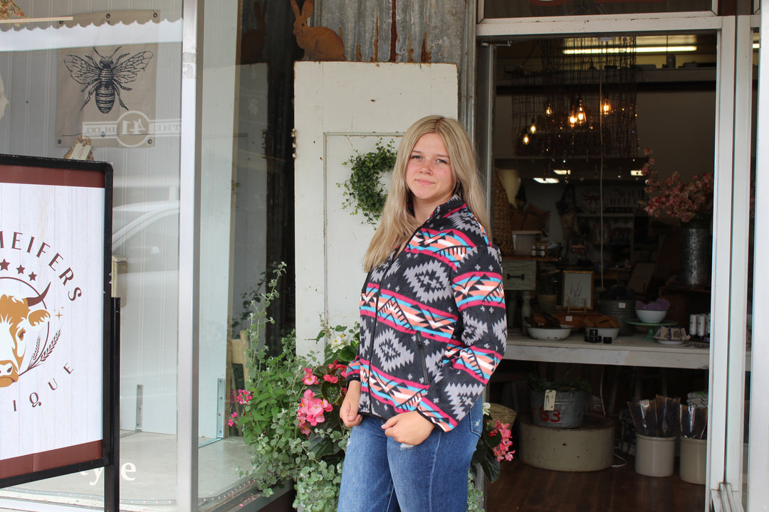 Aztec Zip-Up Collar Jacket