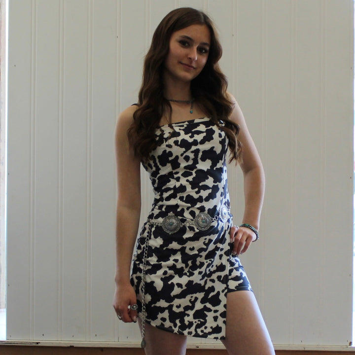 Cow Print Strapless Romper