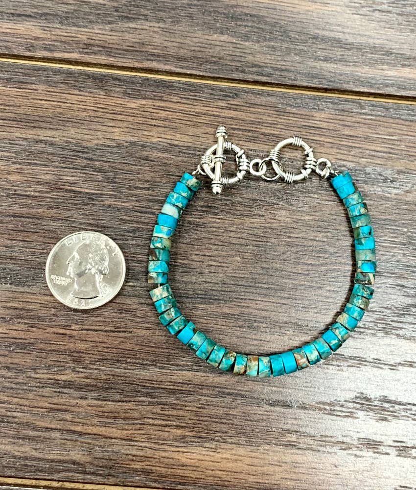 Blue Rondelle Adjustable Bracelet