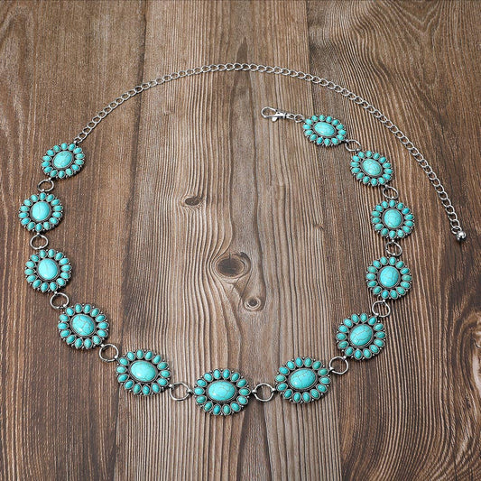 Flower Concho Chain Belt